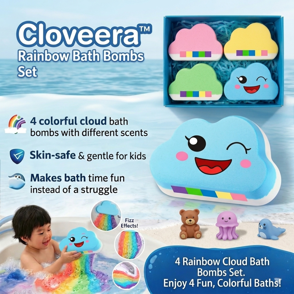 Cloveera™ Cloud Rainbow Bath Bomb Set
