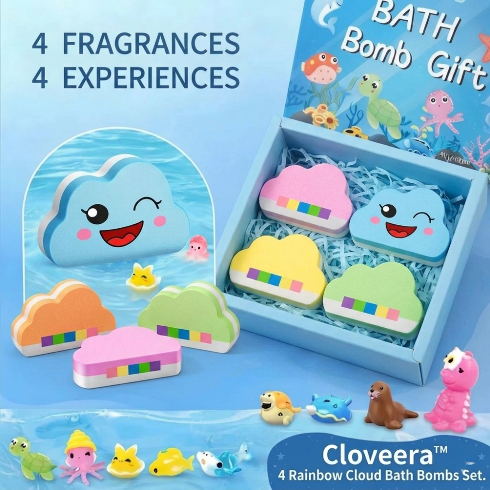 Cloveera™ Cloud Rainbow Bath Bomb Set