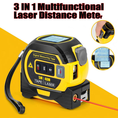 Clovera 3 in 1 Laser Tape Measure, Digital Laser Rangefinder, with LCD Display