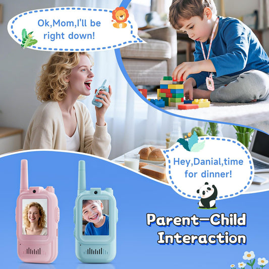 Cloveera - Premium Kids Video Intercom Walkies™ – Rechargeable 2-Way Play Communication Set