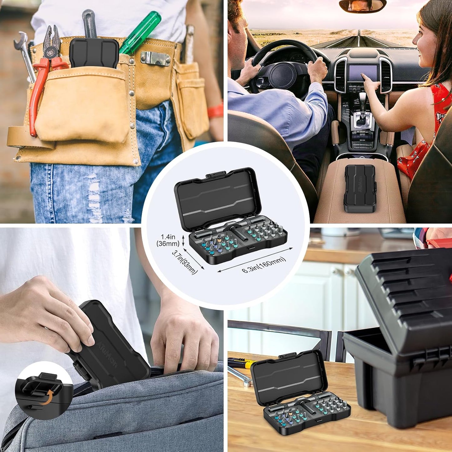 Clovera Ratchet Magnetic Screwdriver Set, 24 in 1 S2 Steel Bits and Head-tail Drive T-Handle