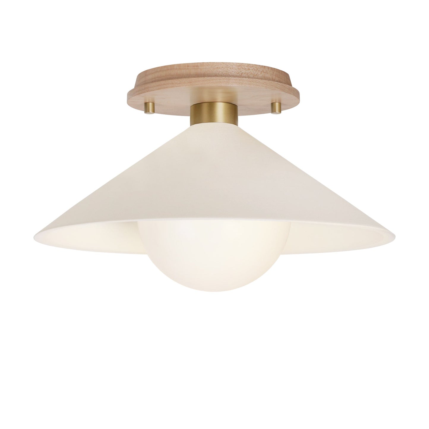 Elvia Surface shown in Brass with a Maple Wood canopy