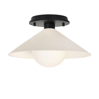 Elvia Surface shown in Matte Black with a Black Stained Wood canopy