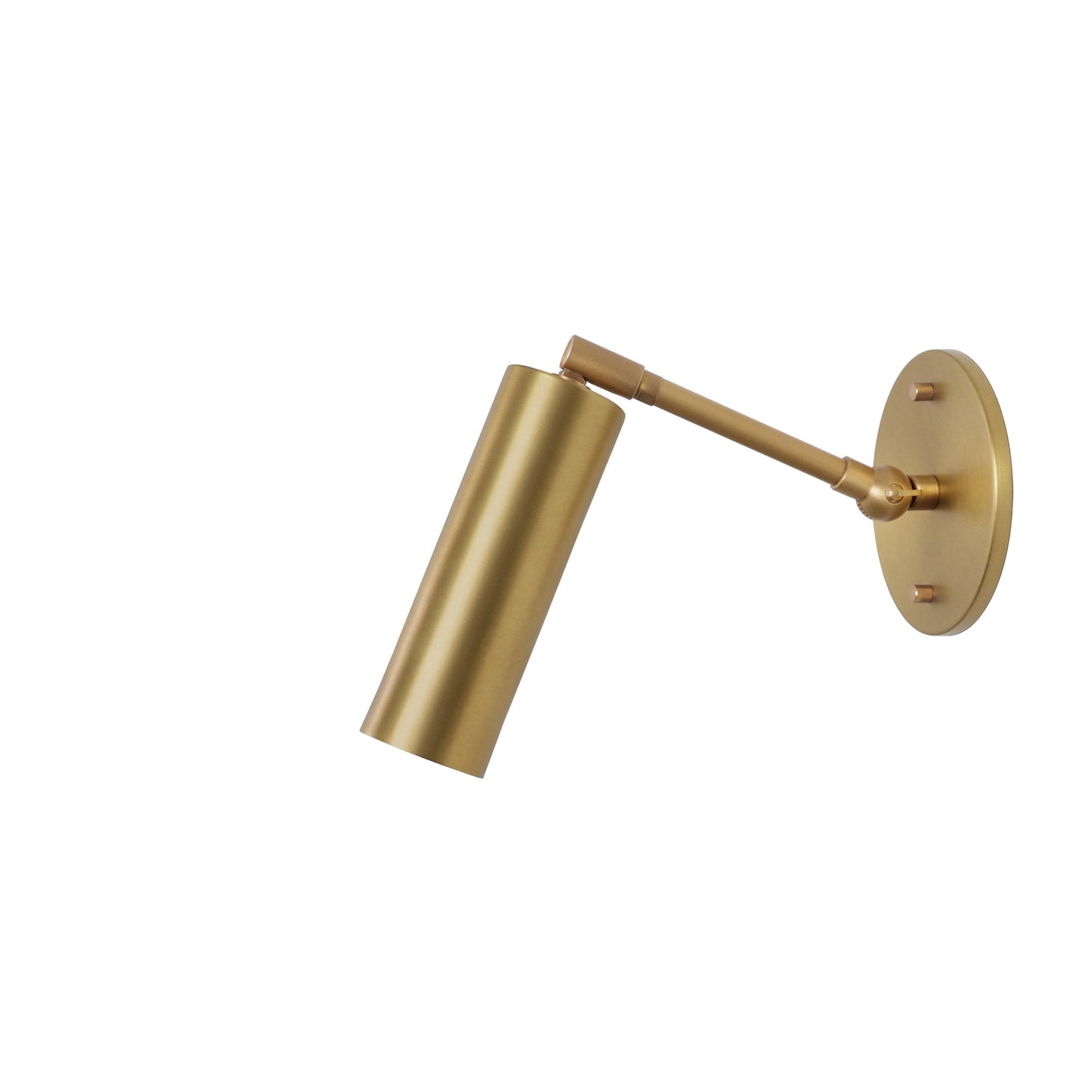 Fjord Spot Single Articulated shown in Heirloom Brass with a 3" rod