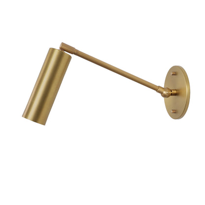 Fjord Spot Single Articulated shown in Heirloom Brass with an 8" rod