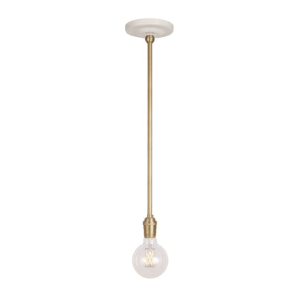 Grace Rod Pendant shown in Brass with a Gloss White Ceramic canopy