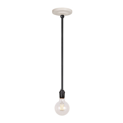 Grace Rod Pendant shown in Graphite Patina with a Gloss White Ceramic canopy