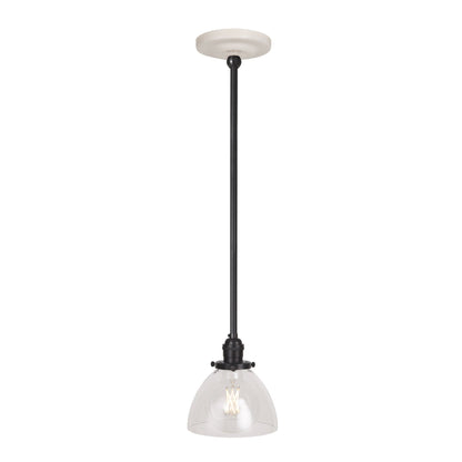 Grace Rod Pendant shown in Graphite Patina with a Gloss White Ceramic canopy