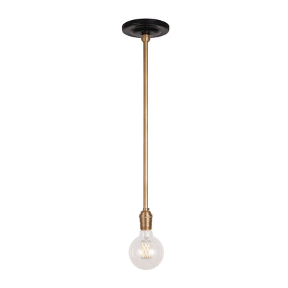 Grace Rod Pendant shown in Heirloom Brass with a Gloss Black Ceramic canopy