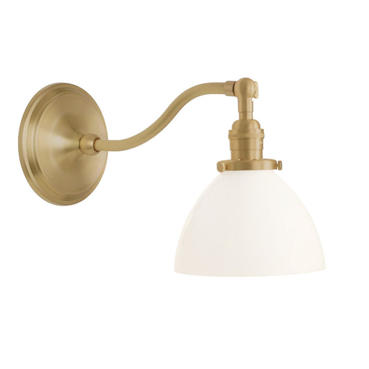 Grace Sconce shown in Brass with an Opal Glass shade