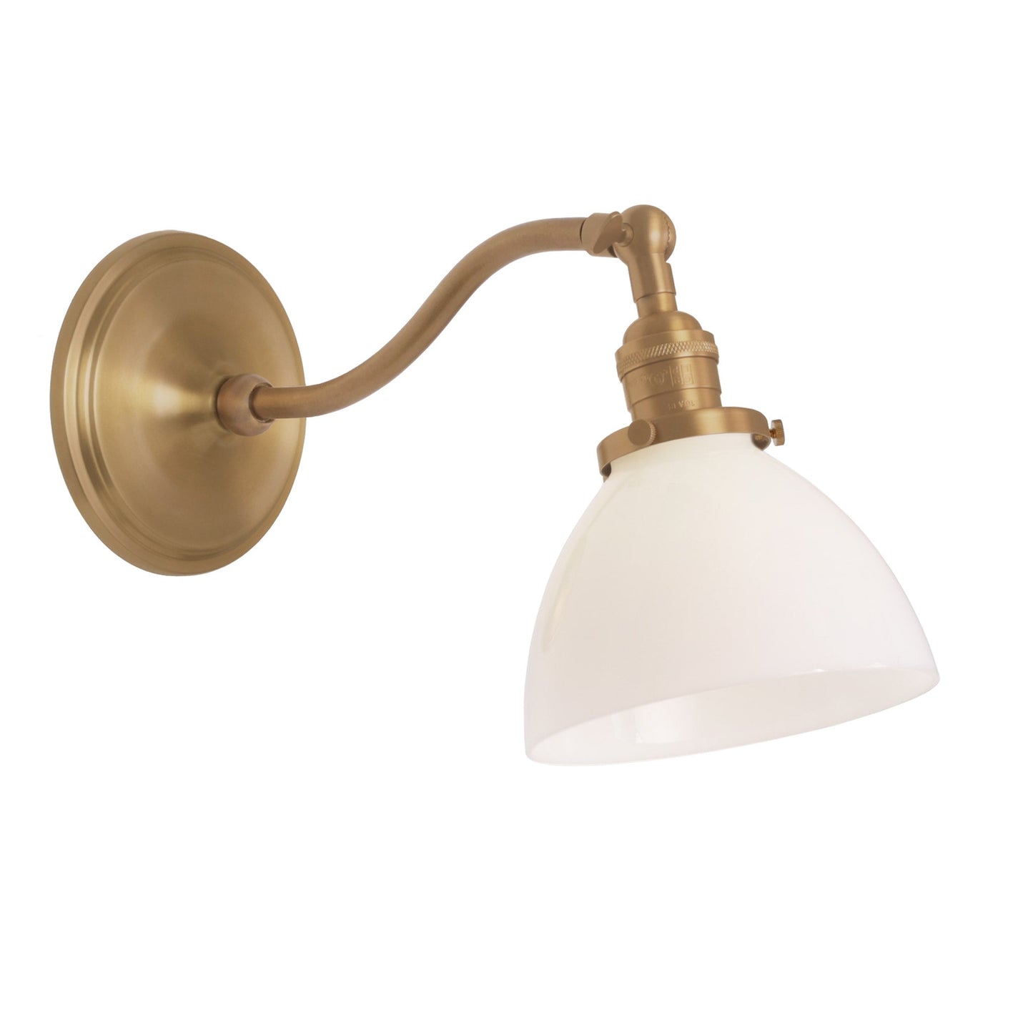 Grace Sconce shown in Heirloom Brass with an Opal Glass shade