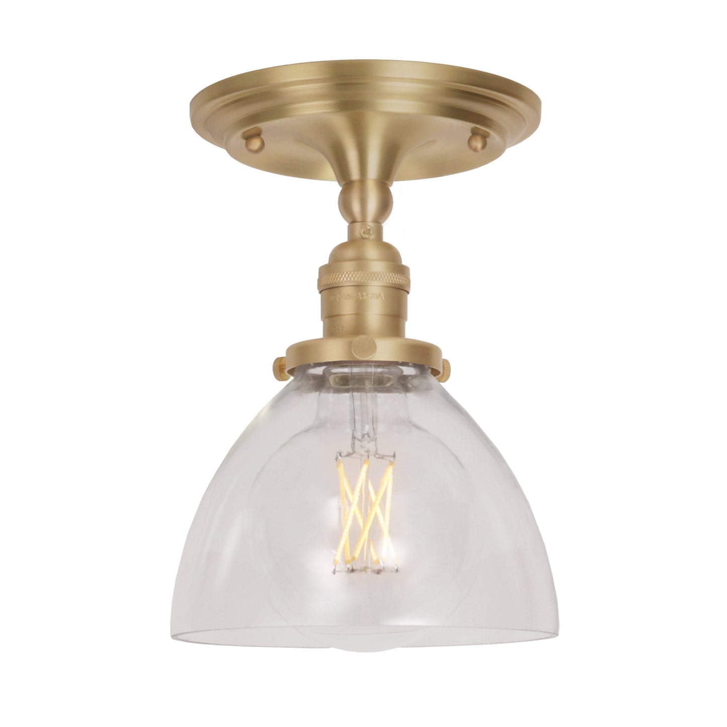 Grace Surface shown in Brass with a Clear Glass shade