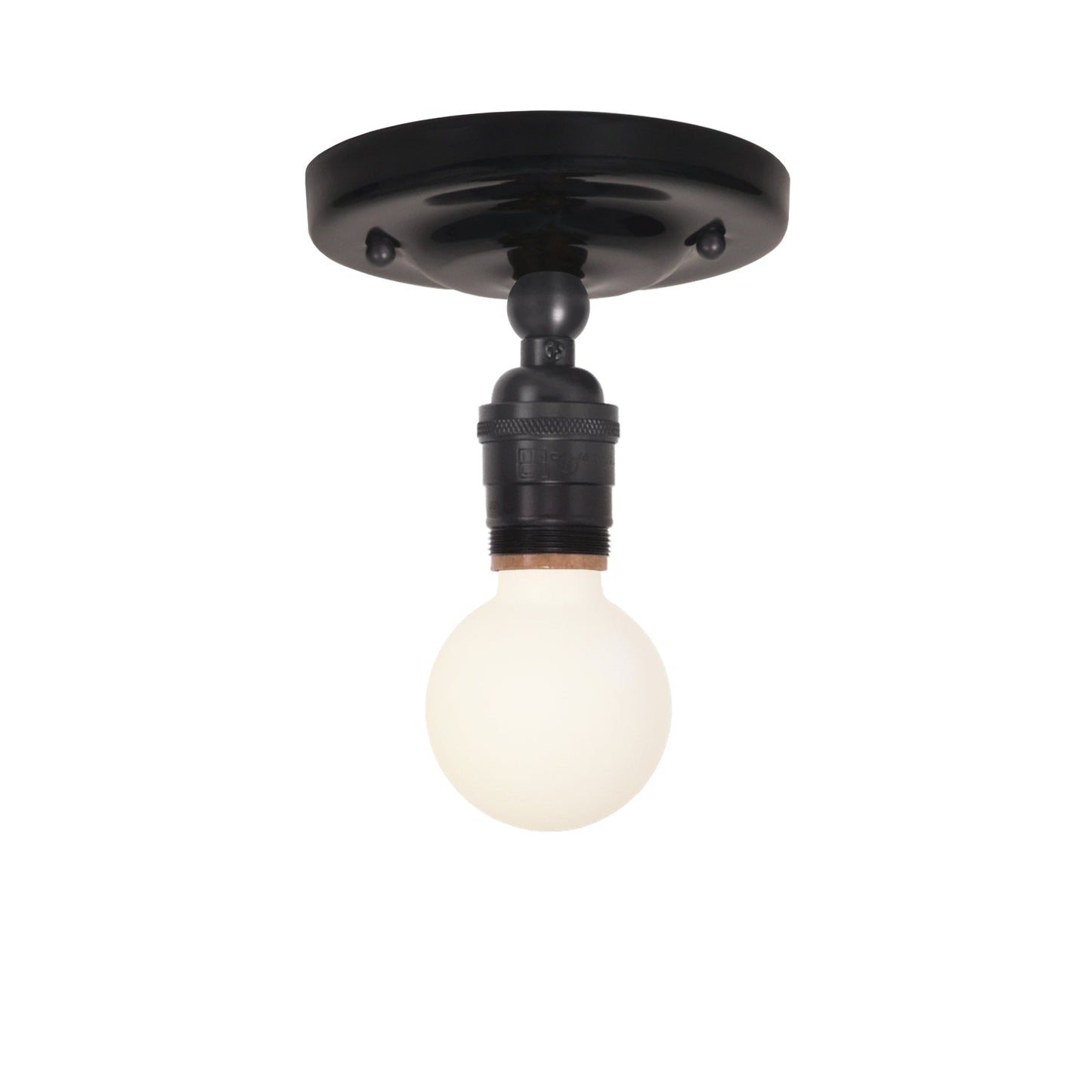 Grace Surface shown in Graphite Patina with a Gloss Black Ceramic canopy and no shade