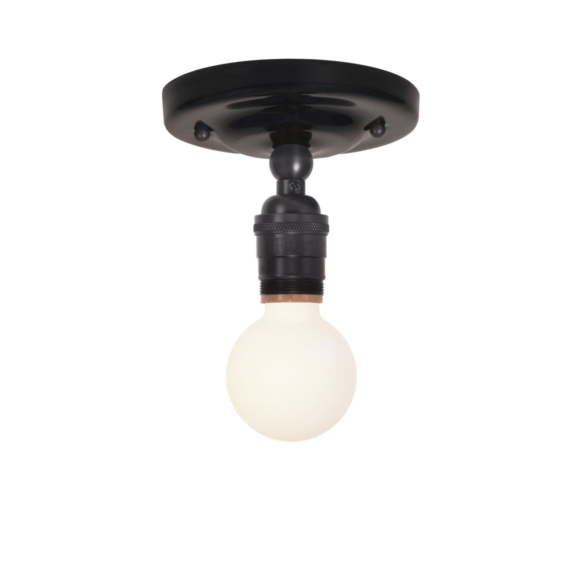 Grace Surface shown in Graphite Patina with a Gloss Black Ceramic canopy and no shade