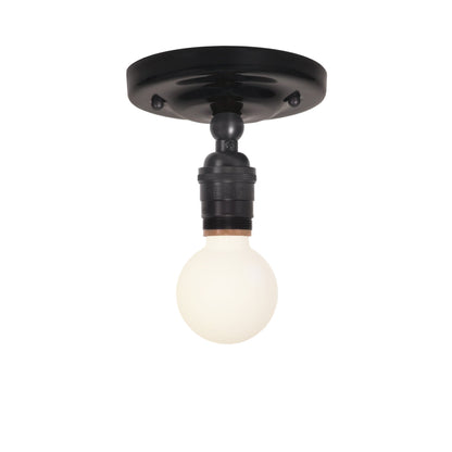 Grace Surface shown in Graphite Patina with a Gloss Black Ceramic canopy and no shade