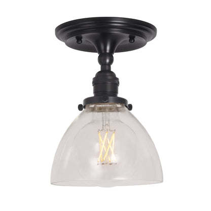 Grace Surface shown in Graphite Patina and a Clear Glass shade