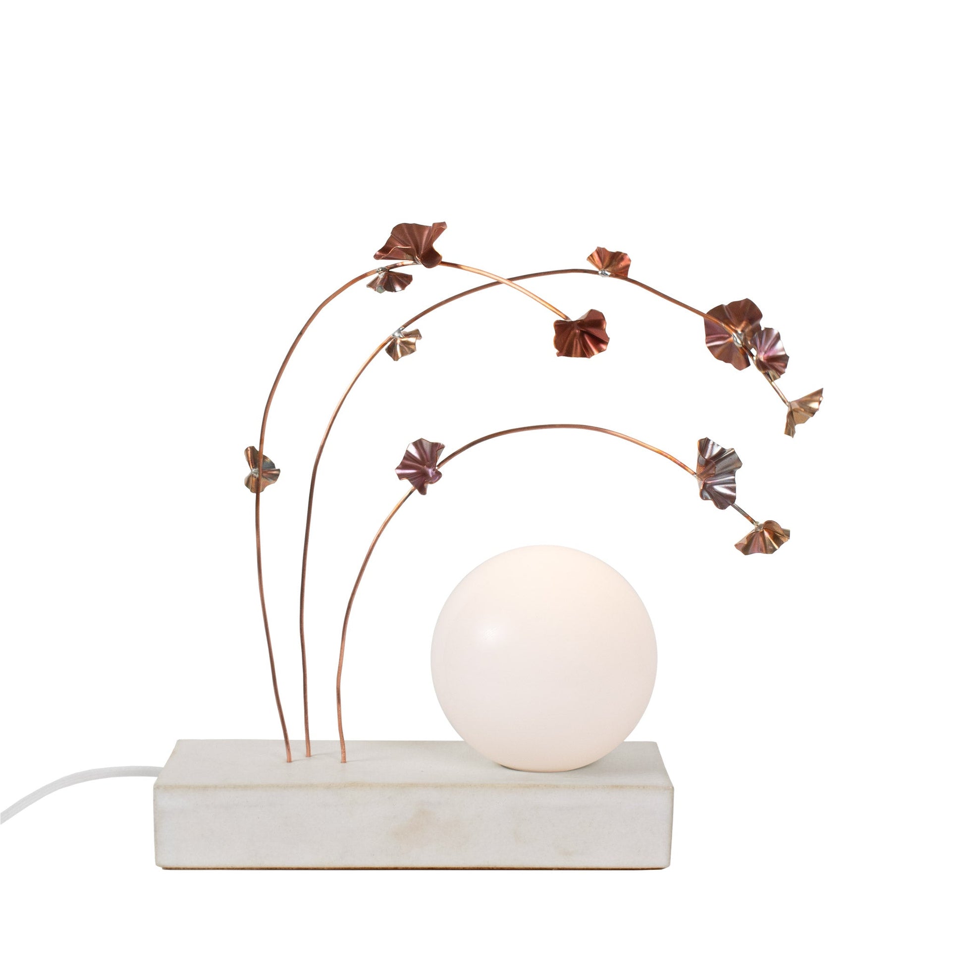 Ikebana Table Lamp shown in Copper flower finish