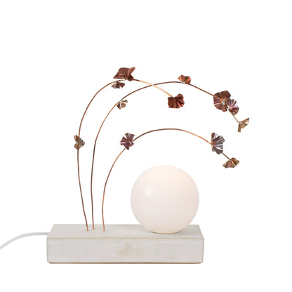 Ikebana Table Lamp shown in Copper flower finish