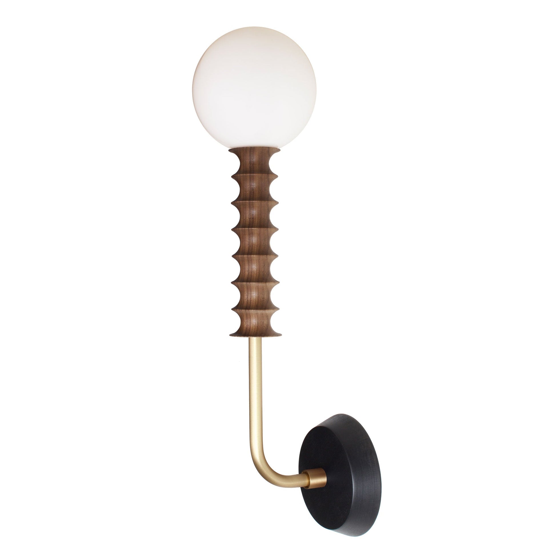 Joslyn shown in Walnut with Brass and a Black Stained canopy