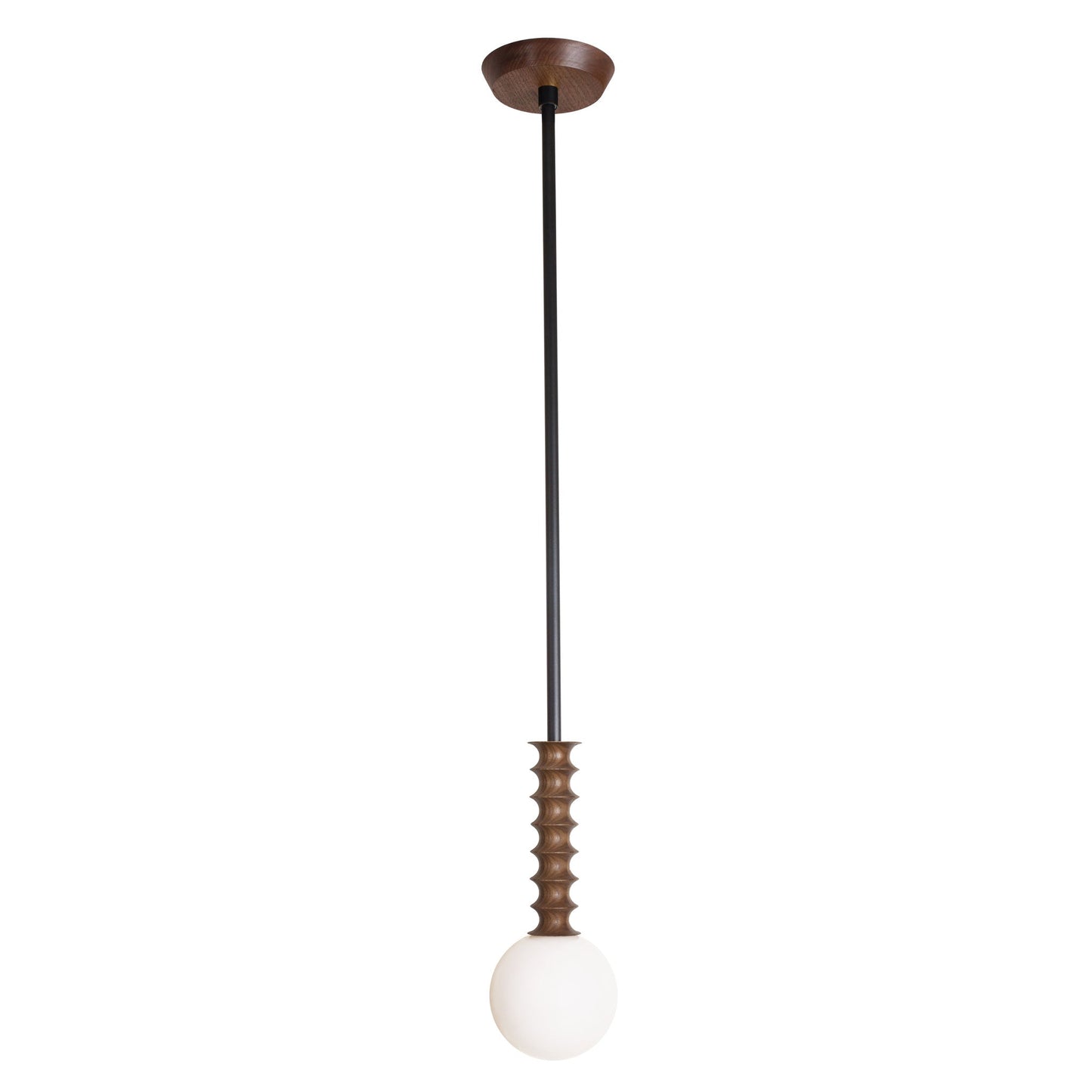 Joslyn Pendant shown in Walnut with Matte Black.