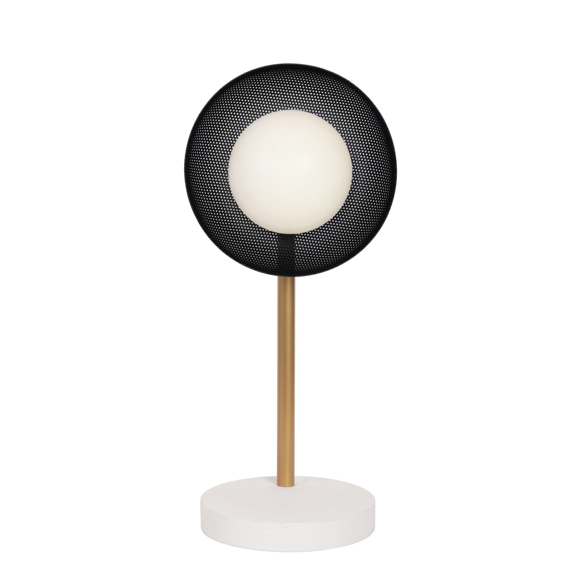 Lexi Lamp shown with a perforated Matte Black shade
