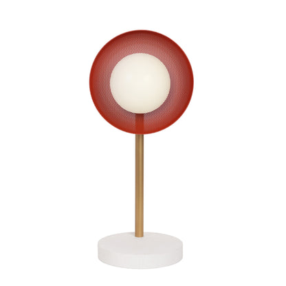 Lexi Lamp shown with a perforated Persimmon shade