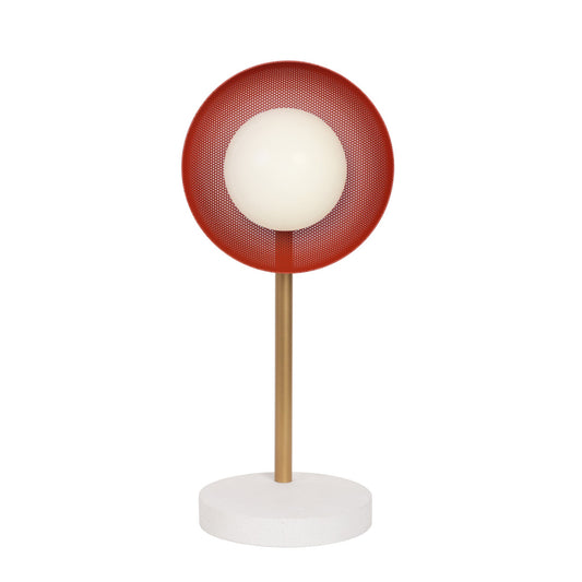 Lexi Lamp shown with a perforated Persimmon shade