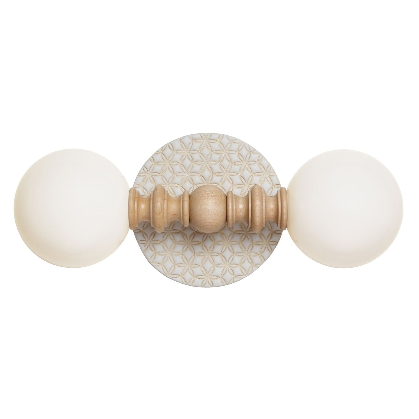 Lucy shown with Natural White and Cream Quilted ceramic canopy.