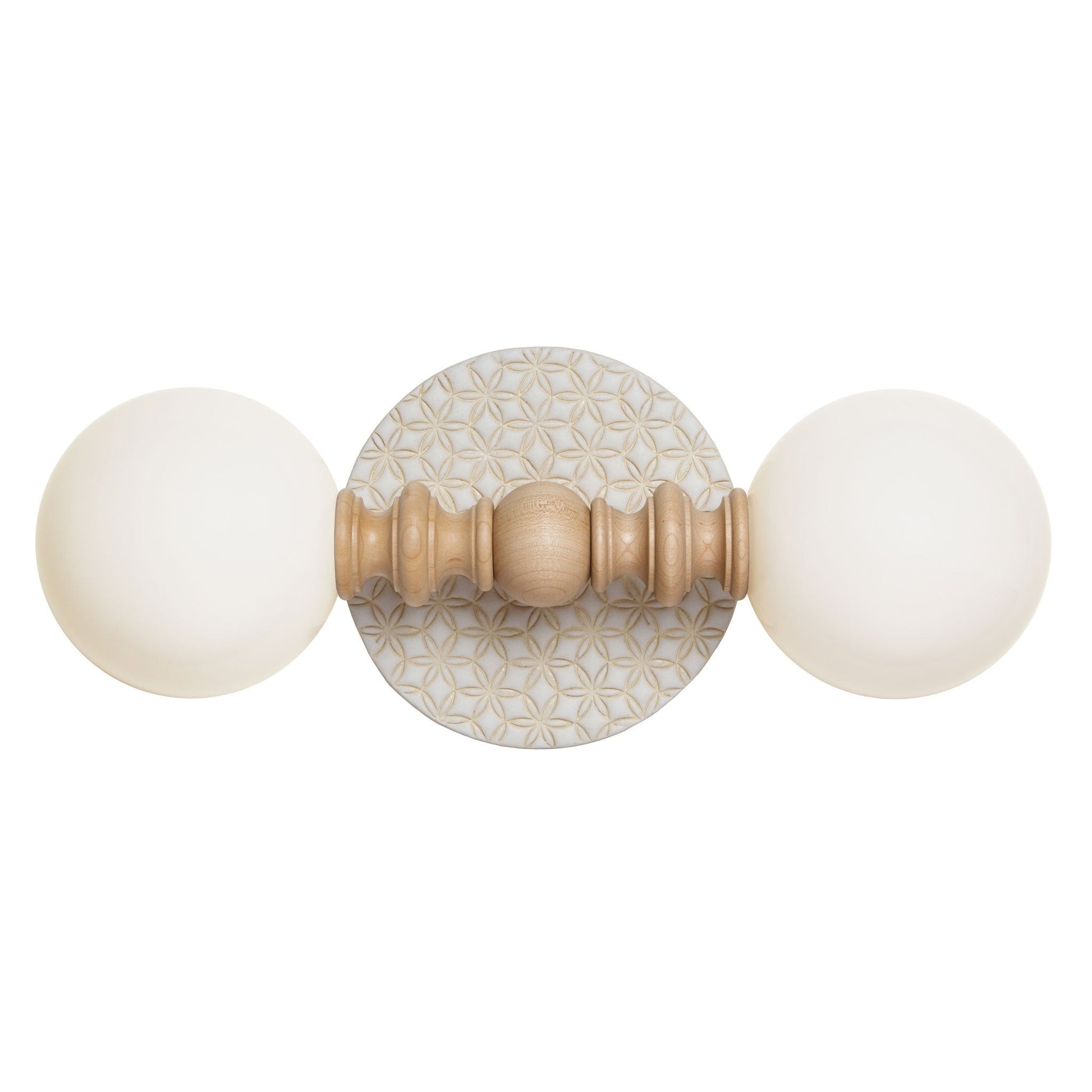 Lucy shown with Natural White and Cream Quilted ceramic canopy.