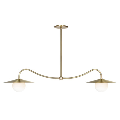 Marie Double Pendant shown in Brass