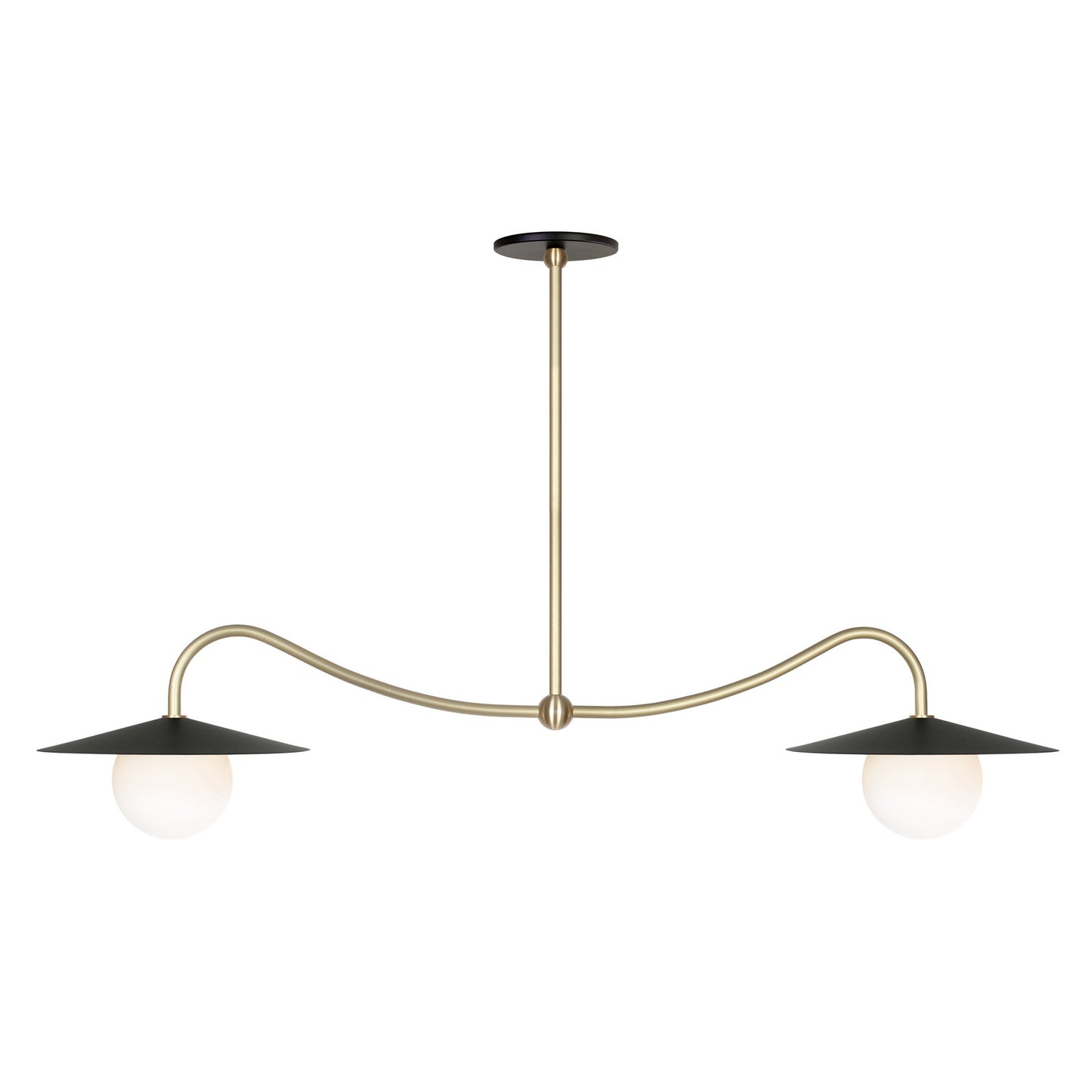 Marie Double Pendant shown in Matte Black with Brass