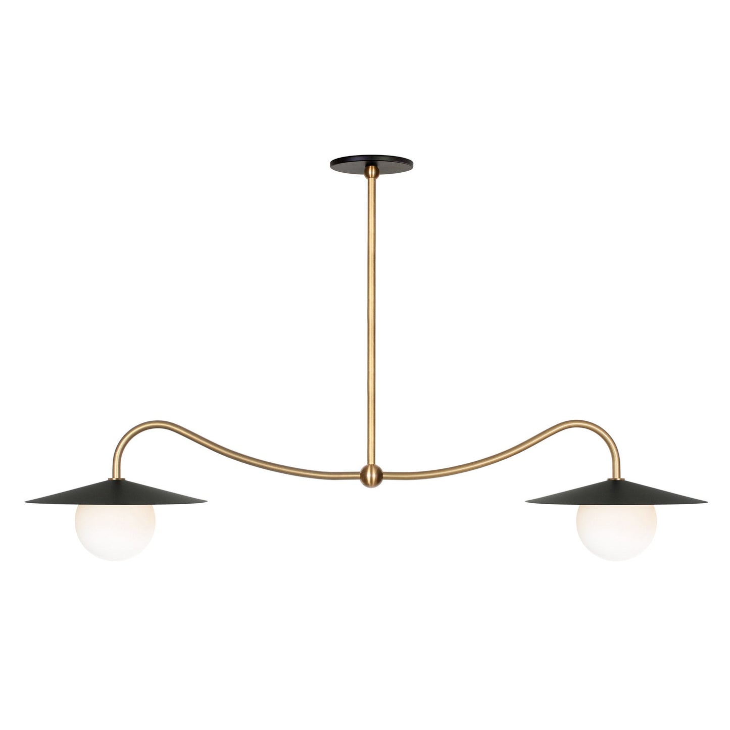 Marie Double Pendant shown in Matte Black with Heirloom Brass