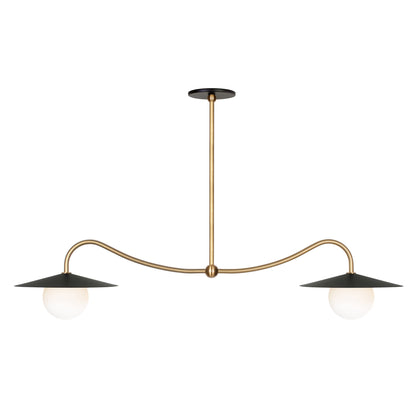 Marie Double Pendant shown in Matte Black with Heirloom Brass