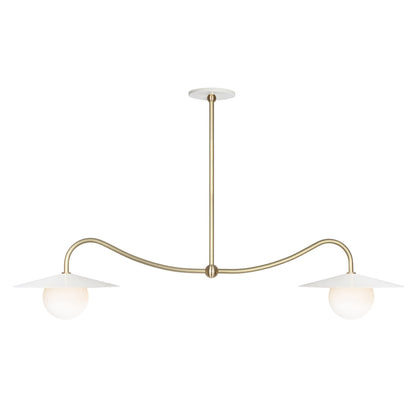 Marie Double Pendant shown in White with Brass