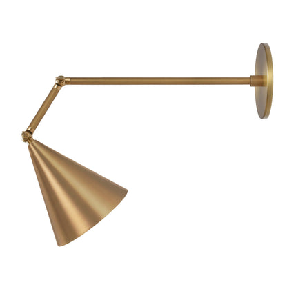 Petra Articulated shown in Heirloom Brass with a 12" arm