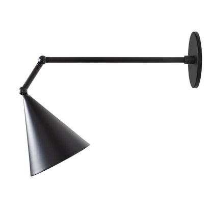 Petra Articulated shown in Matte Black with a 12" arm