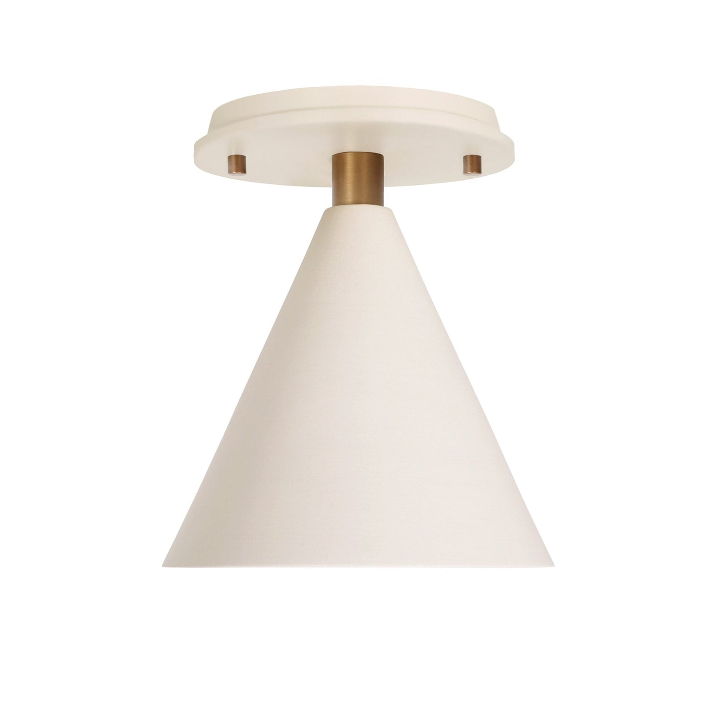 Petra Ceramic Surface shown in Heirloom Brass and a Bone Ceramic canopy