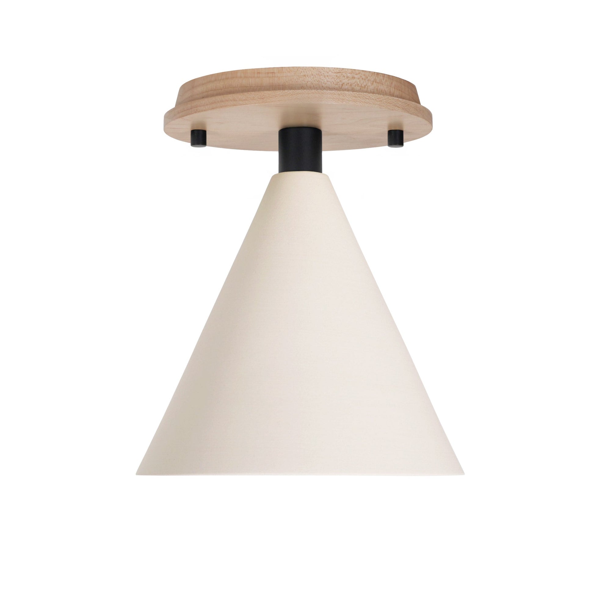 Petra Ceramic Surface shown in Matte Black with a Maple Wood canopy