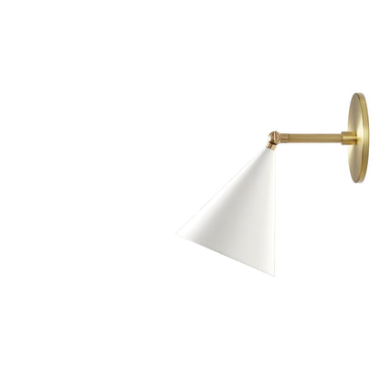 Petra Sconce shown in White and Brass with a 3" arm