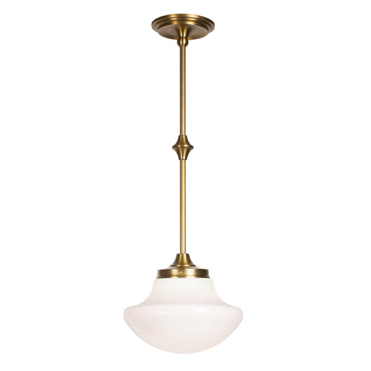 Bijou Pendant 10" Tulip shown in Heirloom Brass