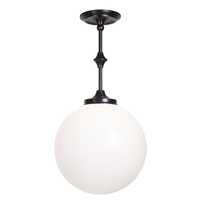 Bijou Pendant shown in Graphite Patina with an Opal 12" Globe.