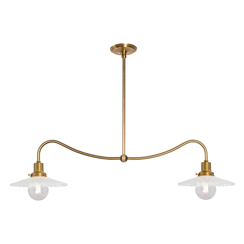 Marjorie Grand Double Pendant shown in Heirloom Brass.