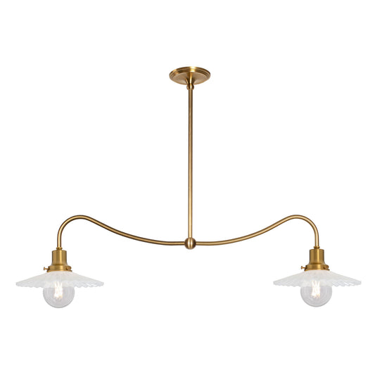 Marjorie Grand Double Pendant shown in Heirloom Brass.