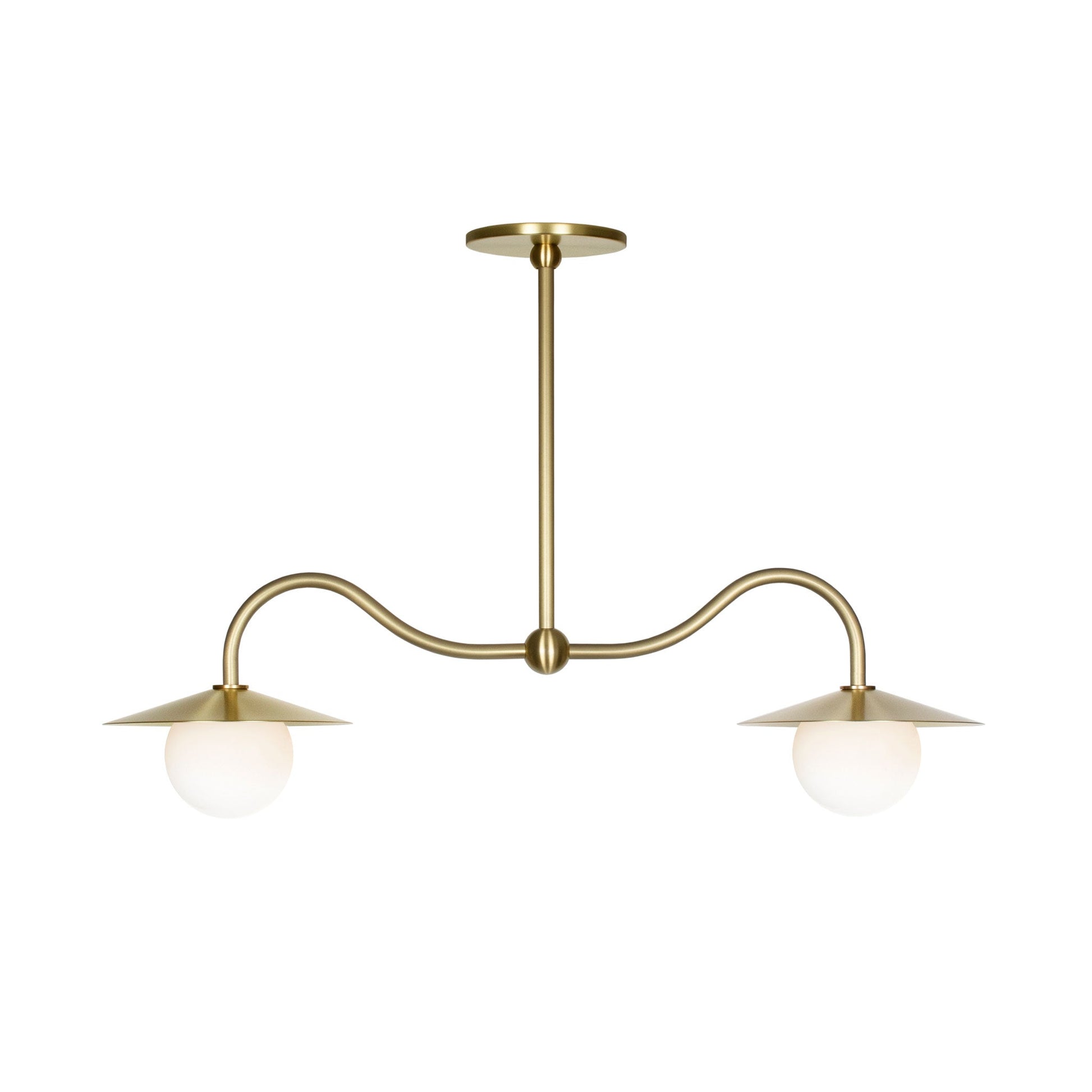 Marie Petite Double Pendant shown in Brass