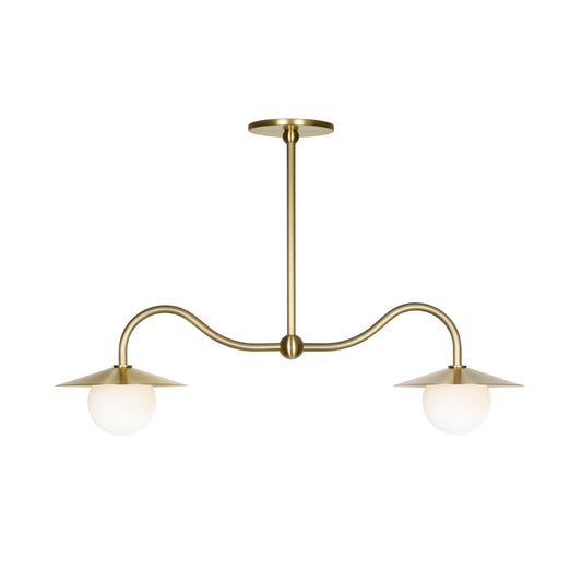 Marie Petite Double Pendant shown in Brass