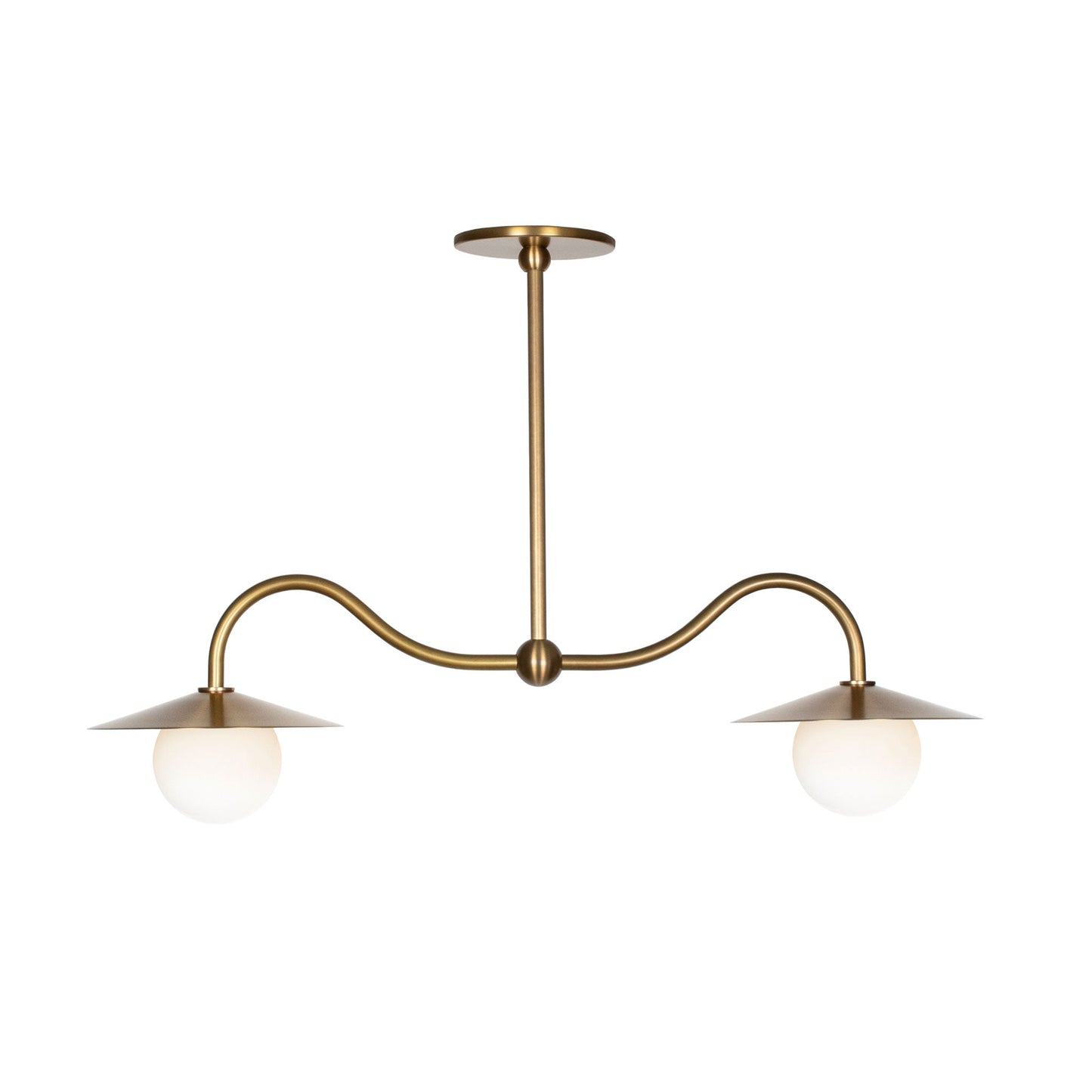 Marie Petite Double Pendant shown in Heirloom Brass