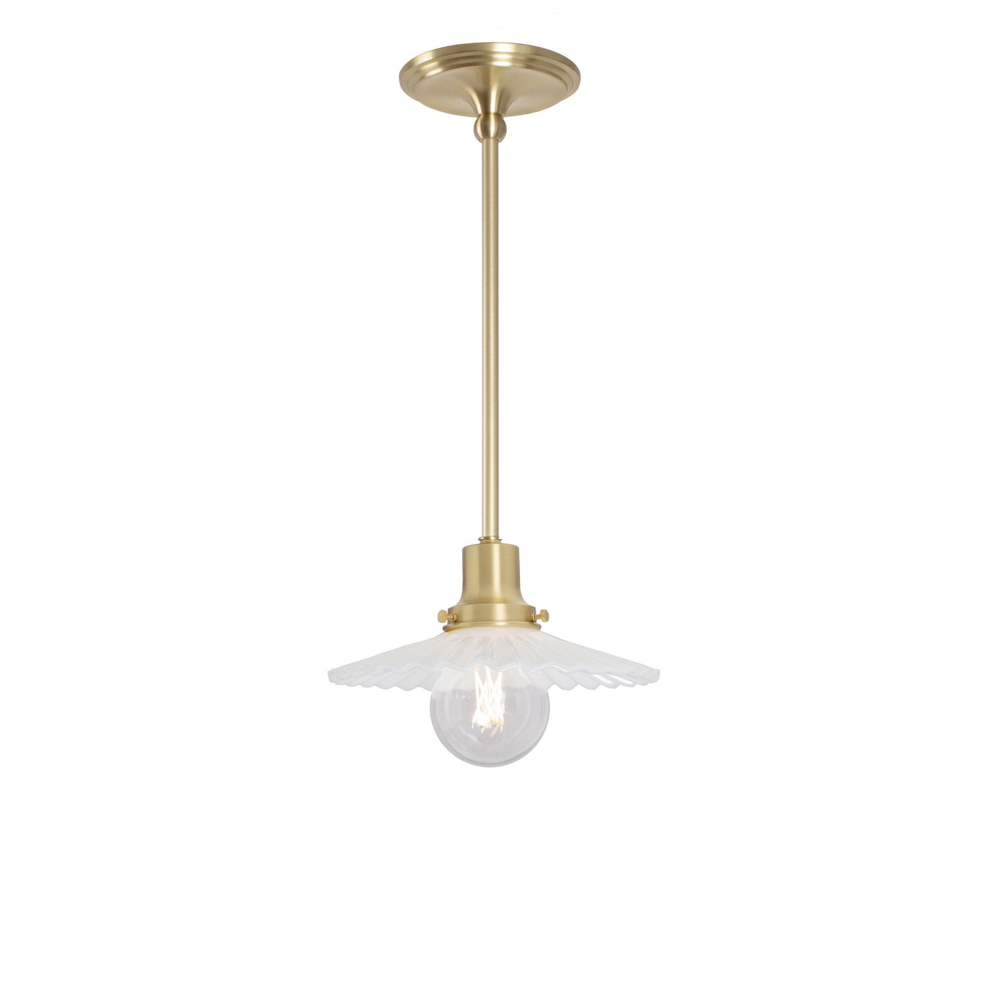Marjorie Rod Pendant shown in Brass.