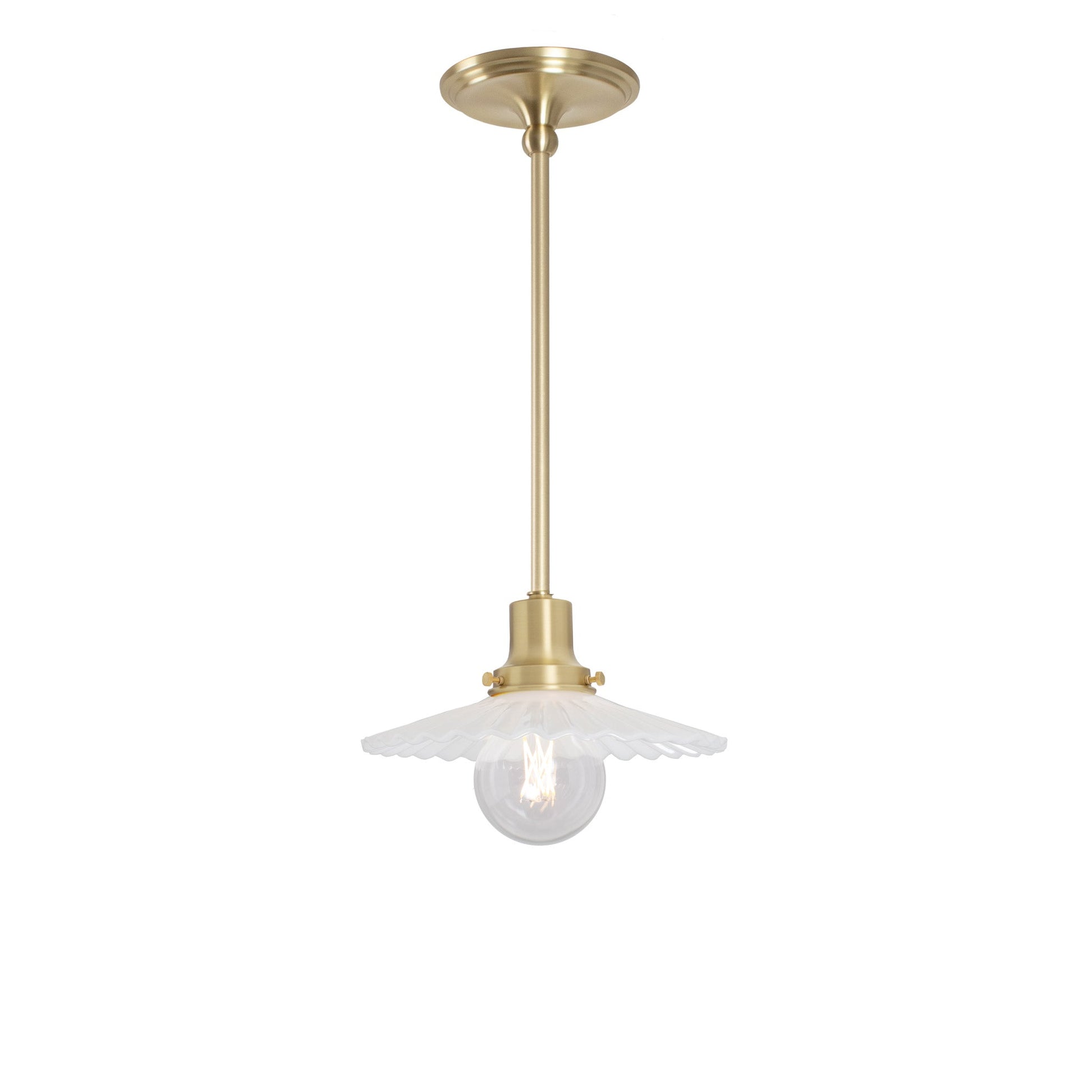 Marjorie Rod Pendant shown in Brass.