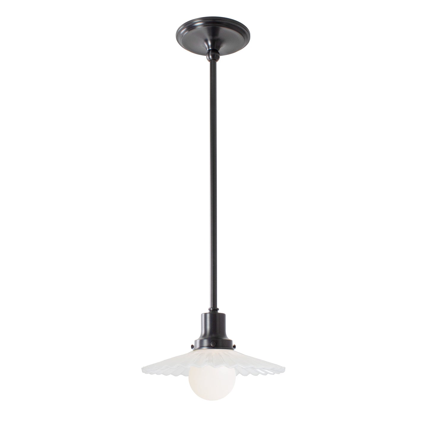 Marjorie Rod Pendant shown in Graphite Patina.