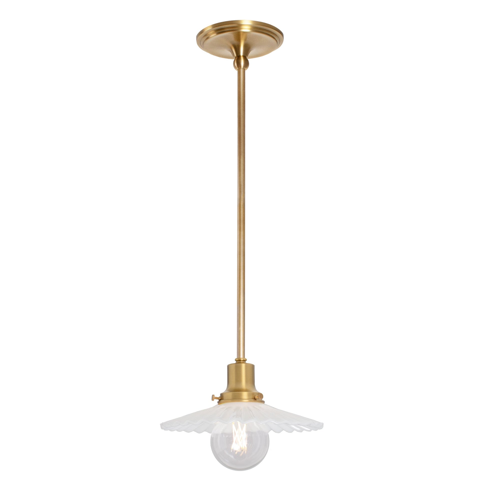 Marjorie Rod Pendant shown in Heirloom Brass.